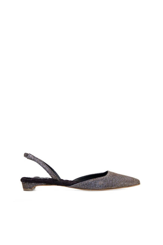 JACKIE METALLIC LUREX SLINGBACK FLATS