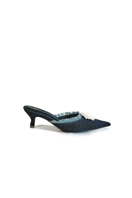 NALA DENIM KITTEN HEELS
