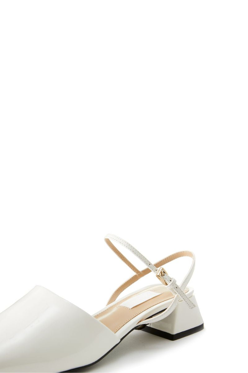 PEEP TOE SLINGBACK HEELS IN IVORY