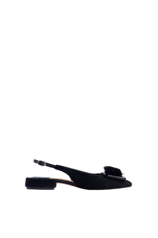 ROYA BLACK SLINGBACK FLATS
