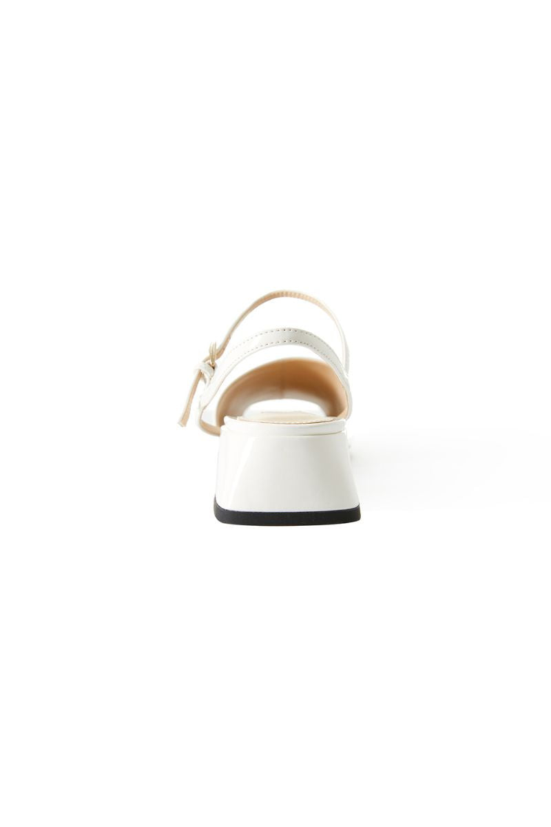 PEEP TOE SLINGBACK HEELS IN IVORY