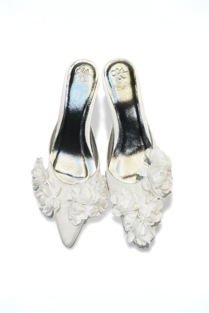 CAMELIA CREAM BLOOM HEELS