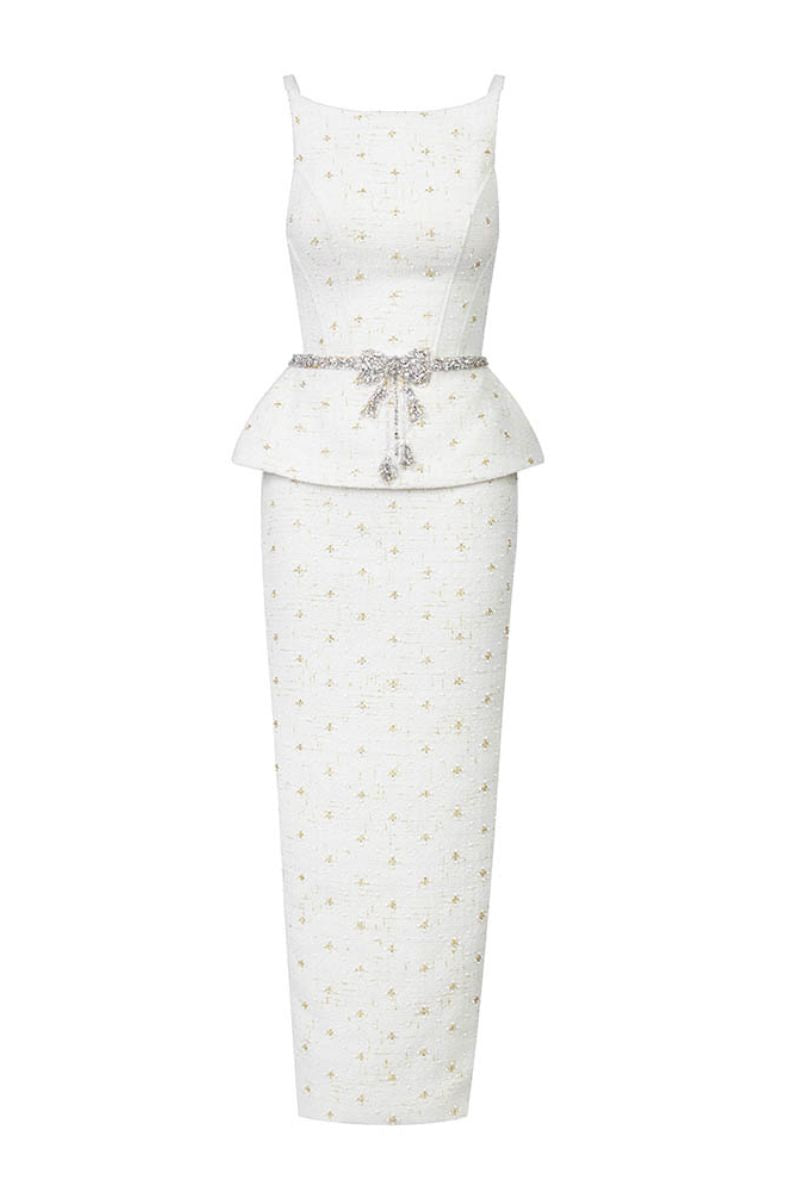 TWEET TOP AND SKIRT SET IN WHITE