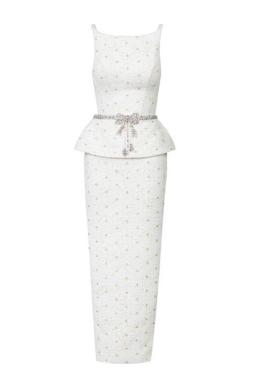 TWEET TOP AND SKIRT SET IN WHITE