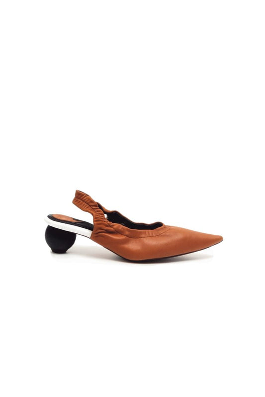 PHOEBE CARAMEL SLING-BACK HEELS