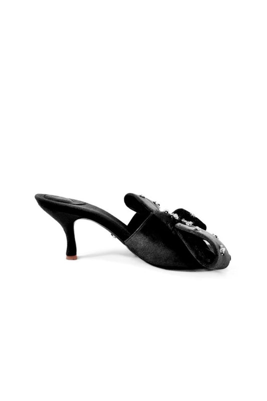 RAINA BLACK BOW HEELS