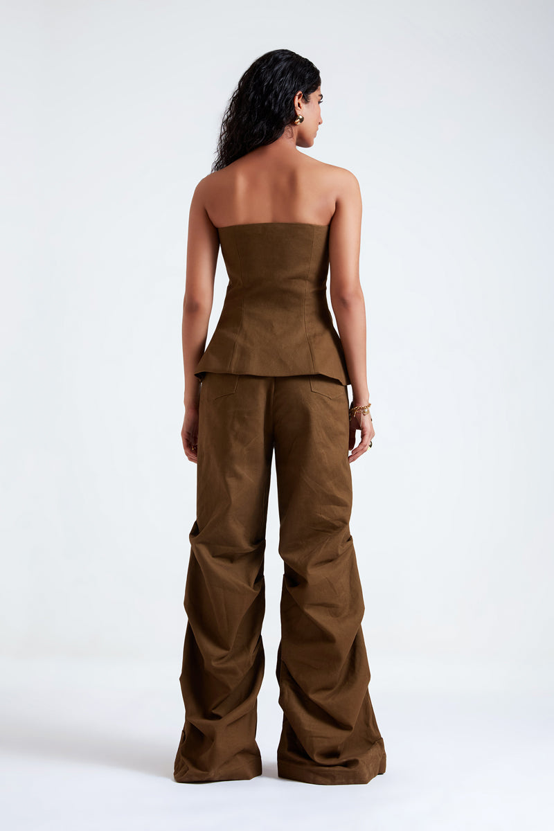 GISELE MILITARY OLIVE TOP AND PANTS SET