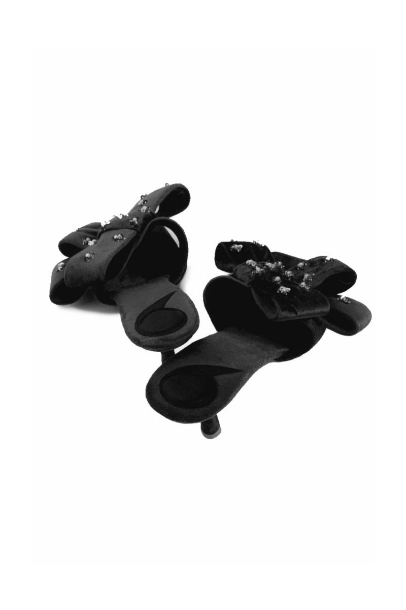 RAINA BLACK BOW HEELS
