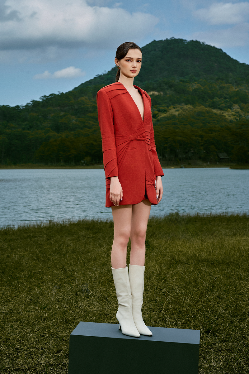SARAH DARK ORANGE SUIT SET