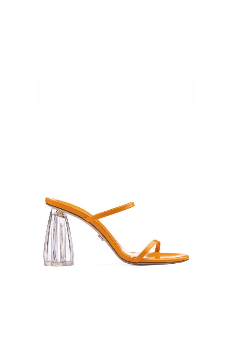 FIORELLINI ORANGE PATENT GLASS MULES