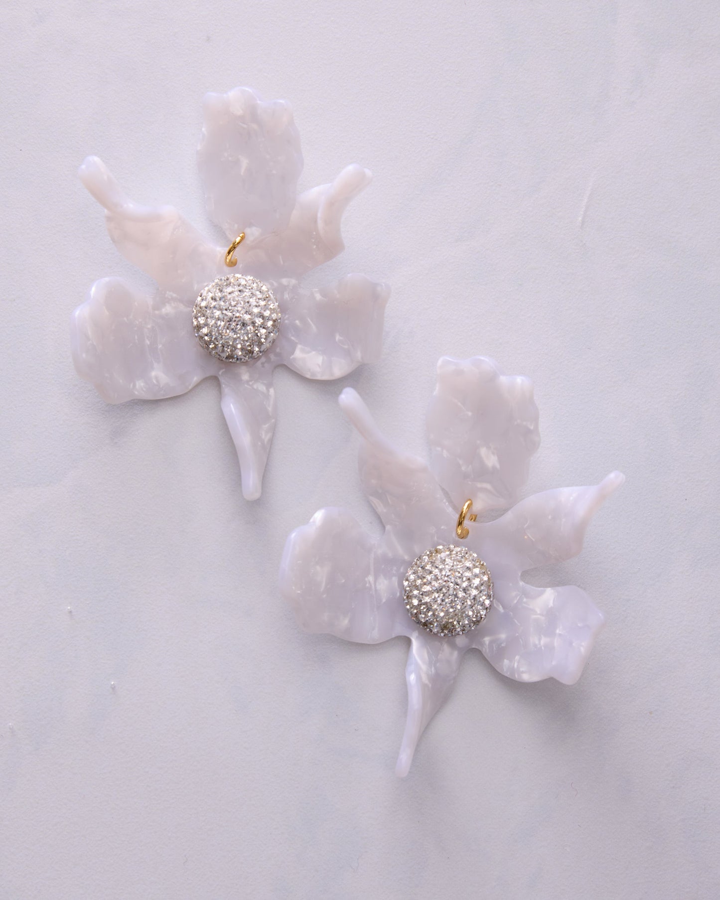 Mother of Pearl - Crystal Lily Earrings - Lele Sadoughi