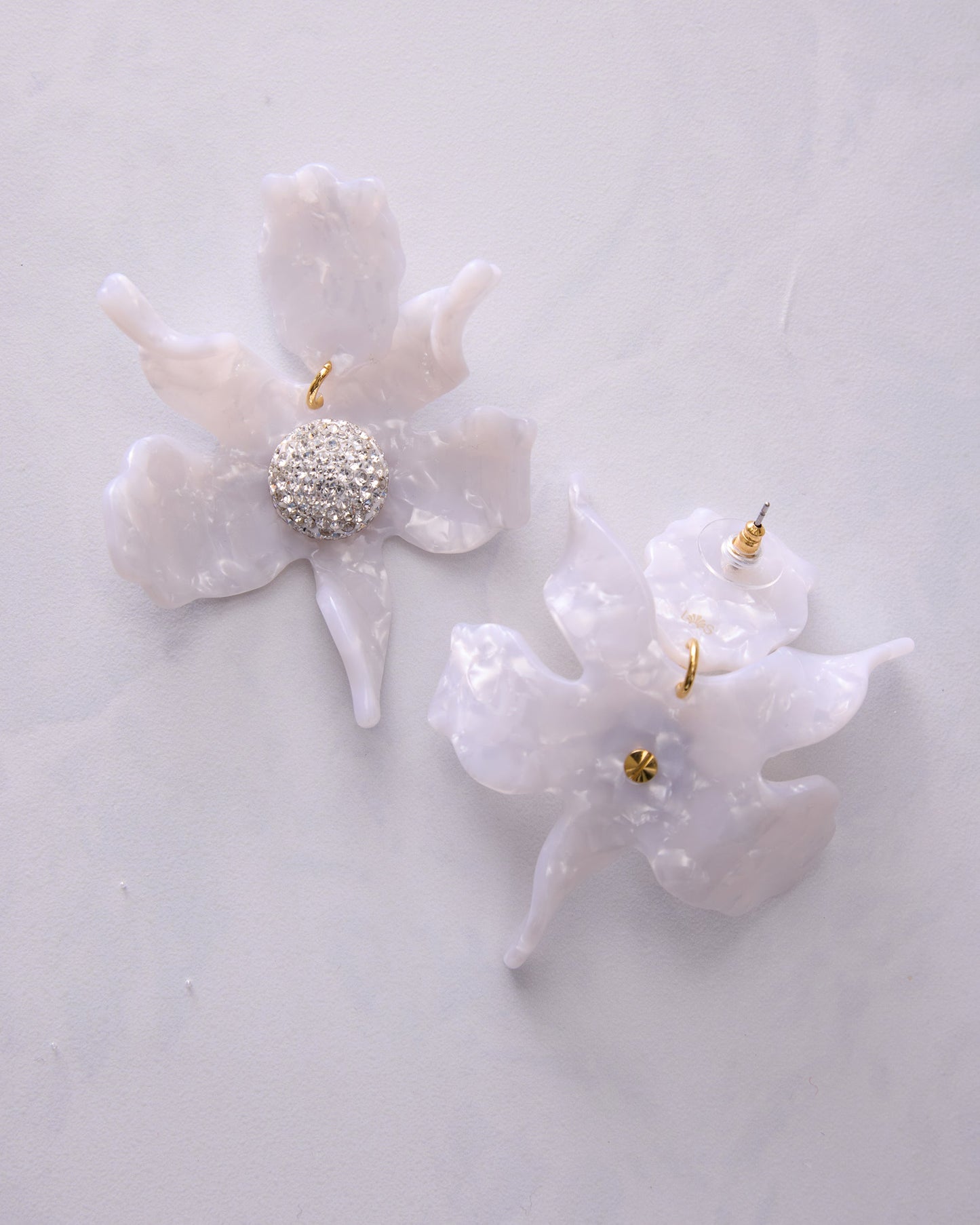 Mother of Pearl - Crystal Lily Earrings - Lele Sadoughi