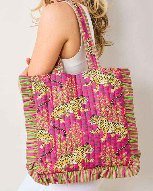 Bagheera - Ruffle Tote - Hot Pink