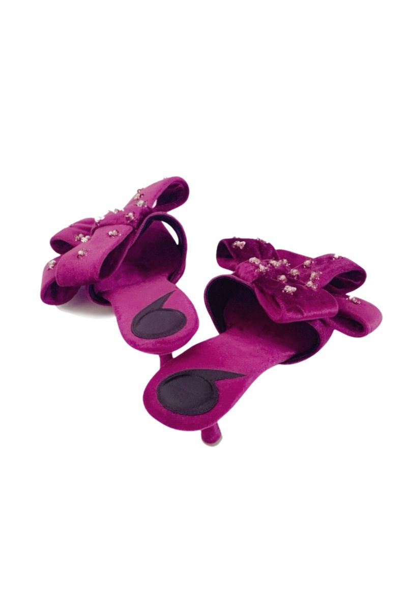 RAINA FUCHSIA BOW HEELS