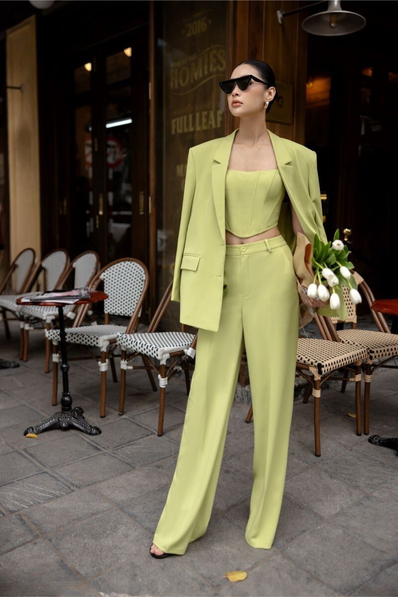 GRAINNE GREEN TUYTSI STRAIGHT THREE PIECE SET