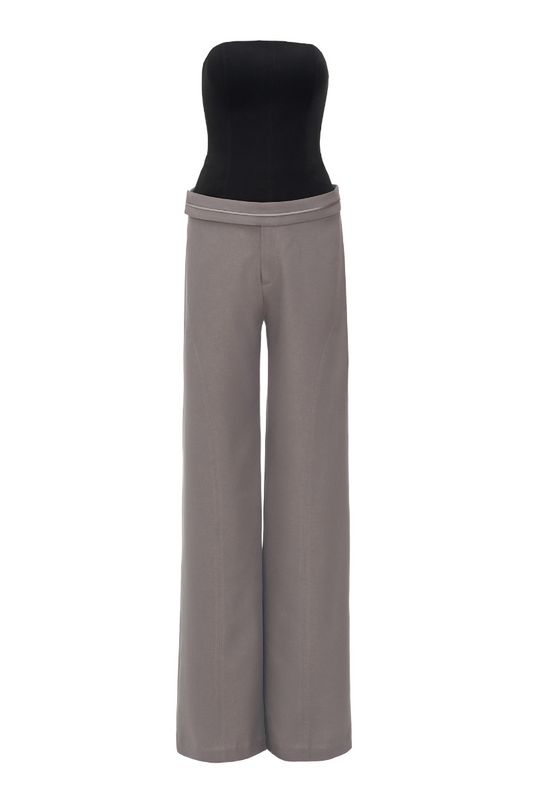 MODERN ELEGANCE JUMPSUIT IN BLACK GRAY
