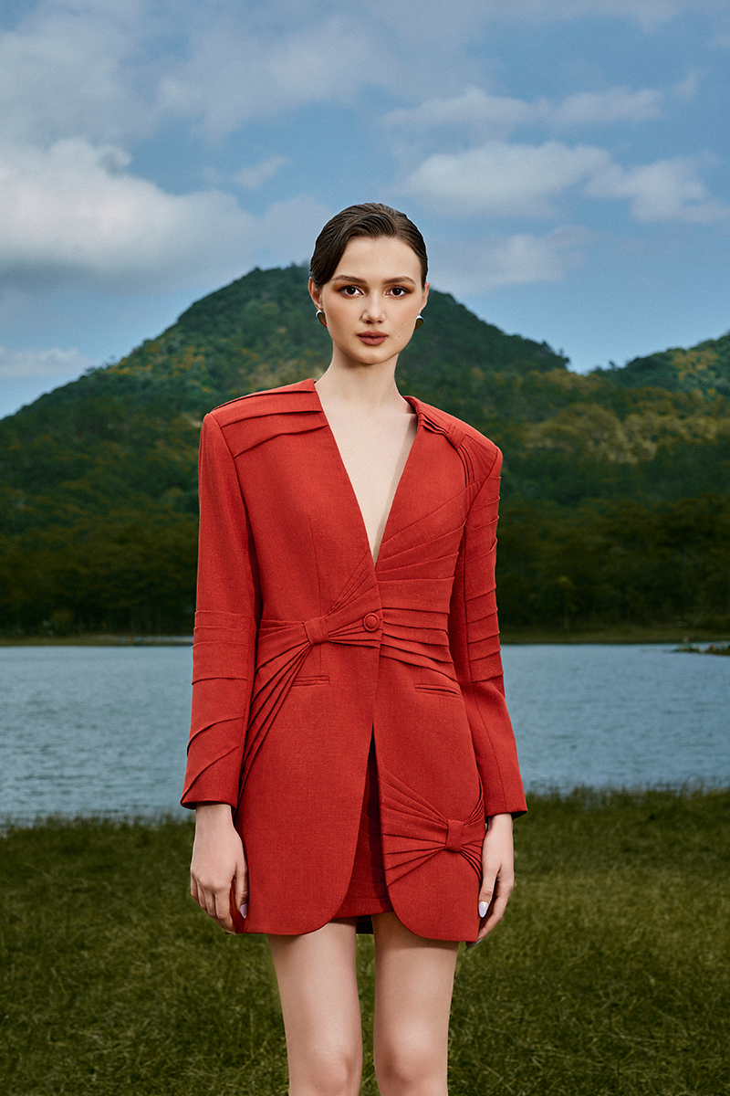 SARAH DARK ORANGE SUIT SET