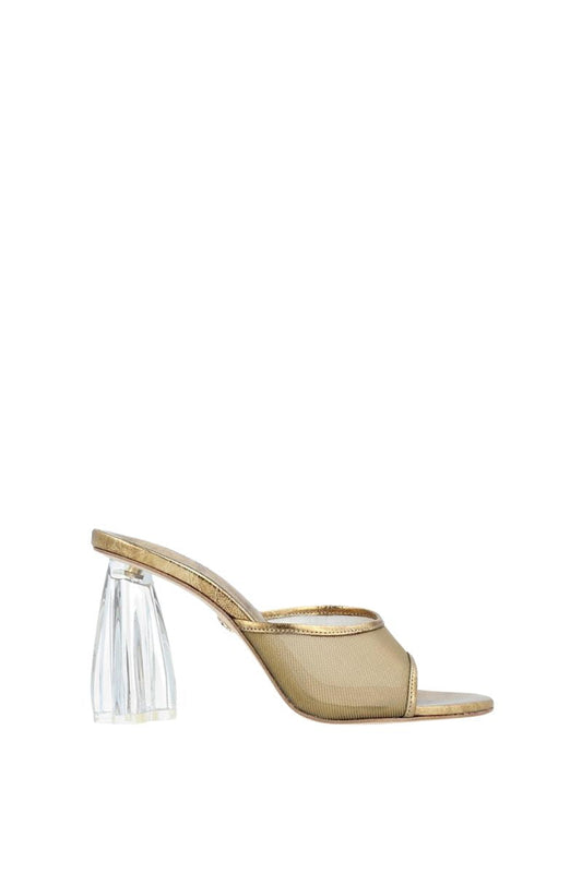 FIORELLINI GLASS MESH MULE 95 IN ANTIQUE GOLD
