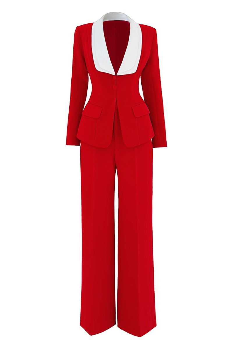 CRIMSON POWER SUIT SET
