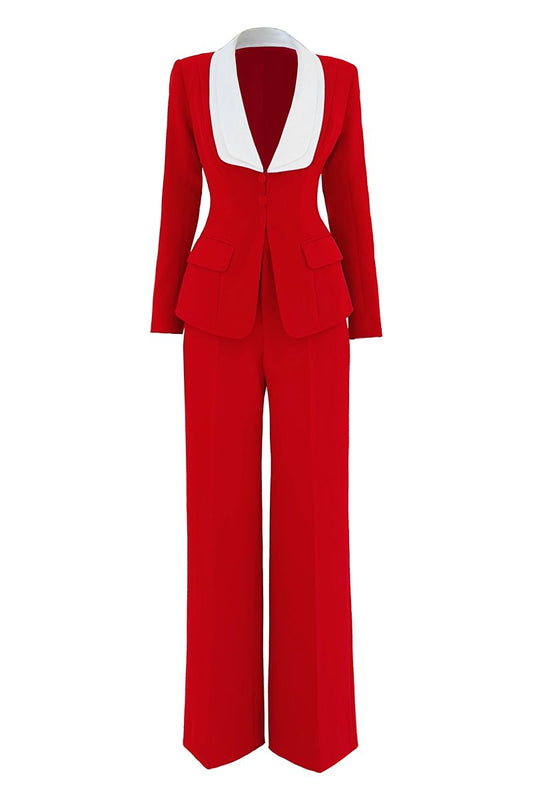 CRIMSON POWER SUIT SET