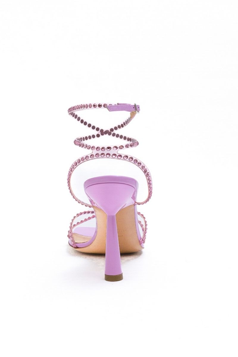 KIM SANDAL IN ROSE PINK CRYSTAL TRANSPARENT