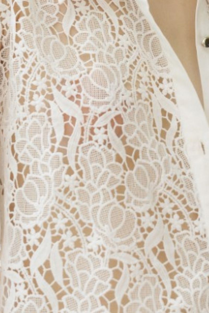 ELOISE LACE MIXED RAW SHIRT SET