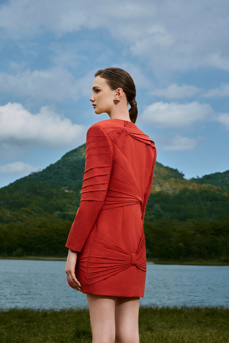 SARAH DARK ORANGE SUIT SET