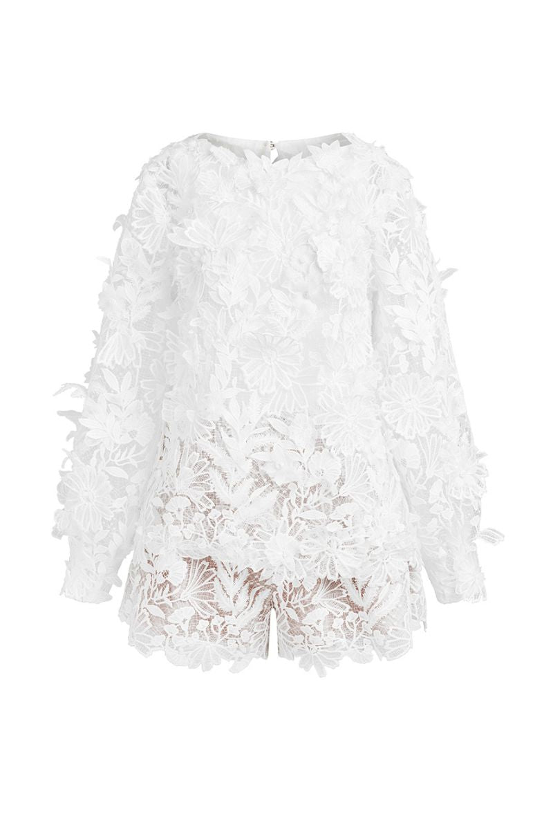 SALADA WHITE EMBROIDERED LACE OUTFIT SET