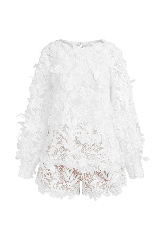 SALADA WHITE EMBROIDERED LACE OUTFIT SET