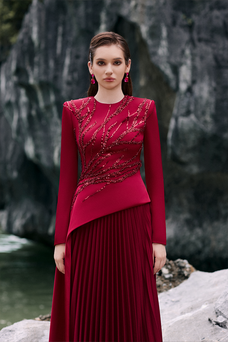 LUMIA SILK TOP AND SKIRT SET