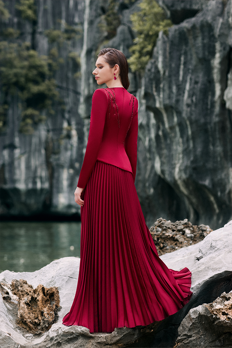 LUMIA SILK TOP AND SKIRT SET