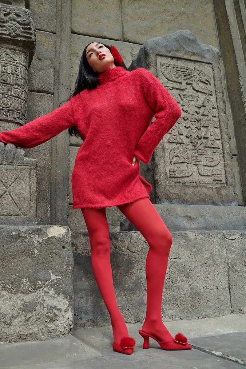 ROBERTA RED POINTED MULES