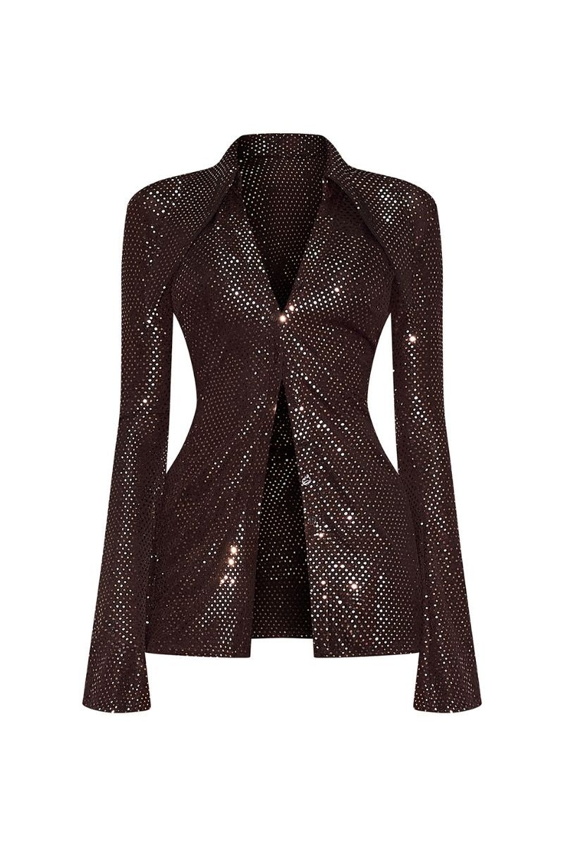 METALLIC TOP AND SKIRT SET