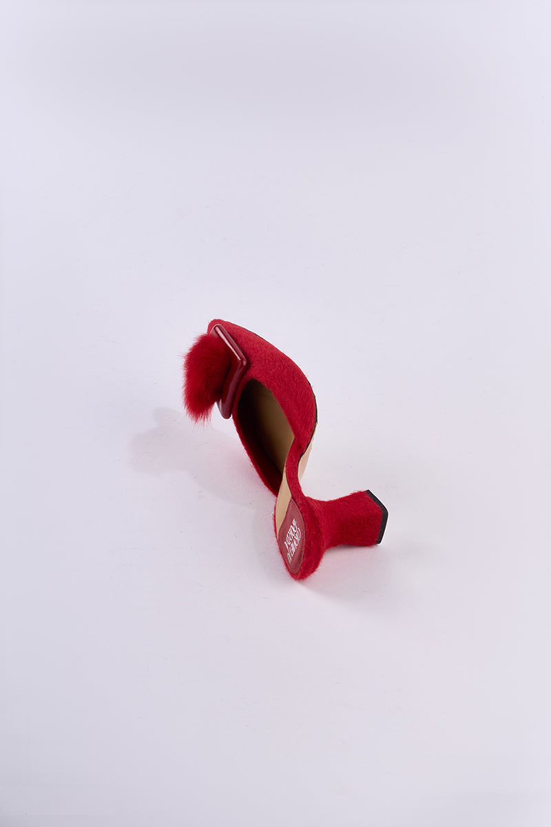 ROBERTA RED POINTED MULES