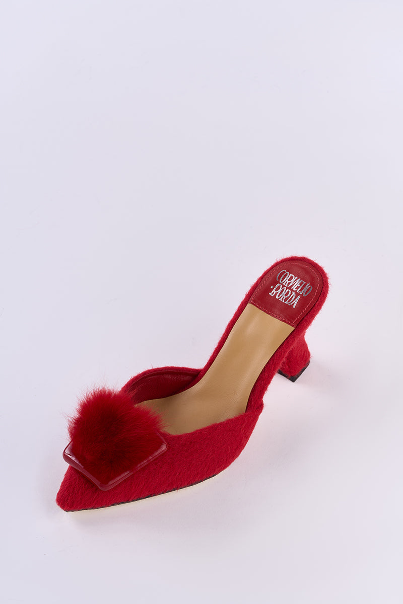 ROBERTA RED POINTED MULES