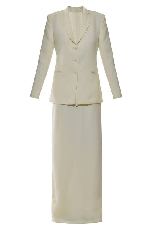 LENA OFF WHITE BLAZER AND SKIRT SET