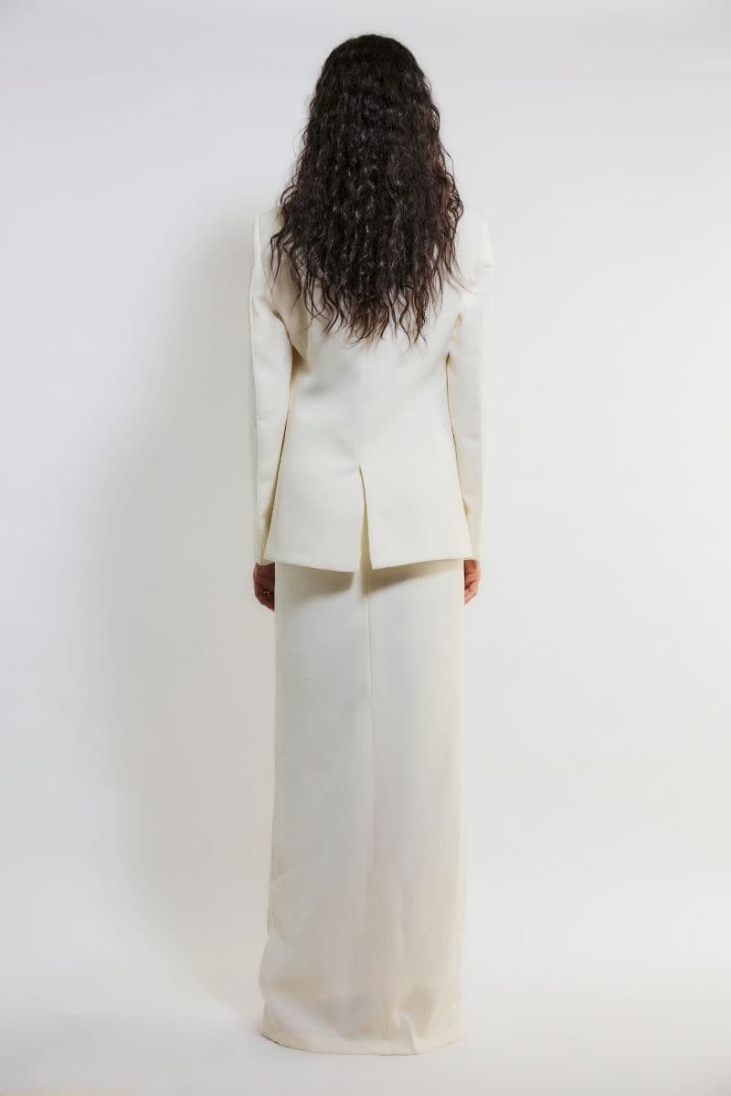 LENA OFF WHITE BLAZER AND SKIRT SET
