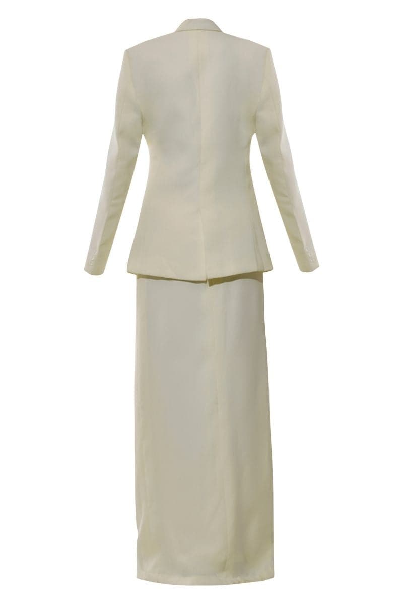 LENA OFF WHITE BLAZER AND SKIRT SET