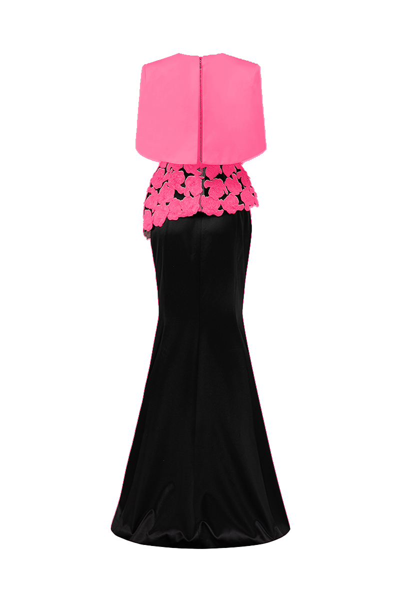 PEARL TAFFETA DRESS AND CAPE SET