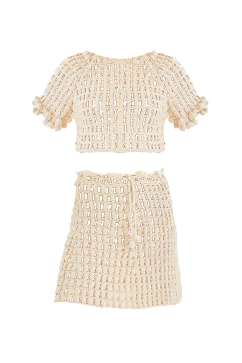 EMILY MARSHMALLOW TOP AND SKIRT TWIN SET