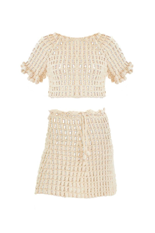 EMILY MARSHMALLOW TOP AND SKIRT TWIN SET