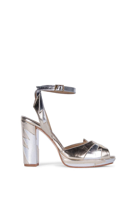 ZIA MID HEELS IN VEGAN GOLD