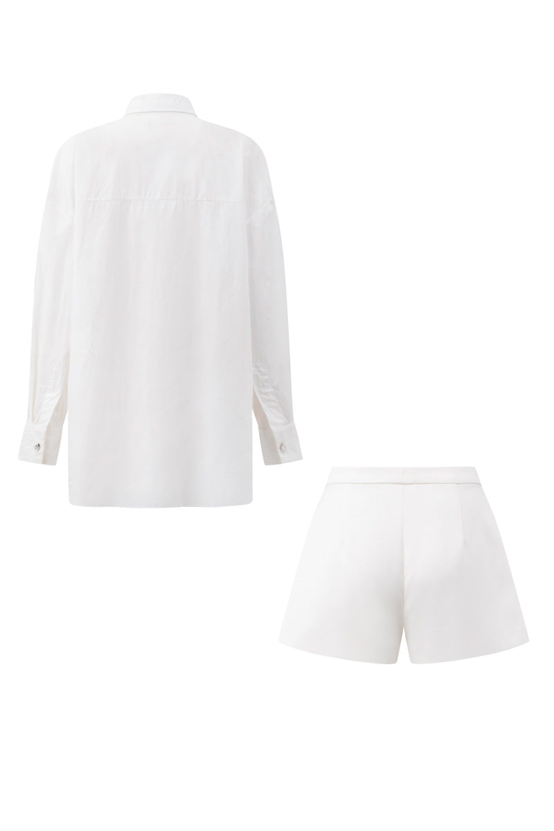 ELOISE LACE MIXED RAW SHIRT SET