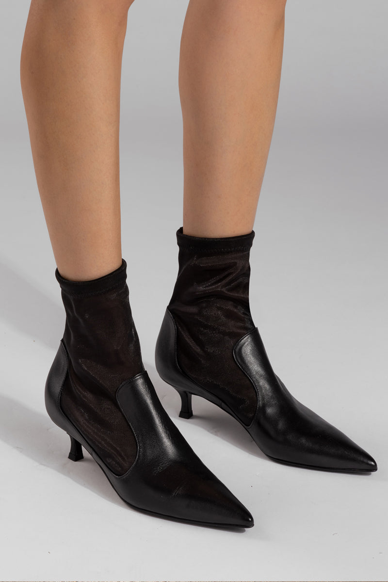 ANNA BOOT 45 IN BLACK NAPPA AND SOFT MESH