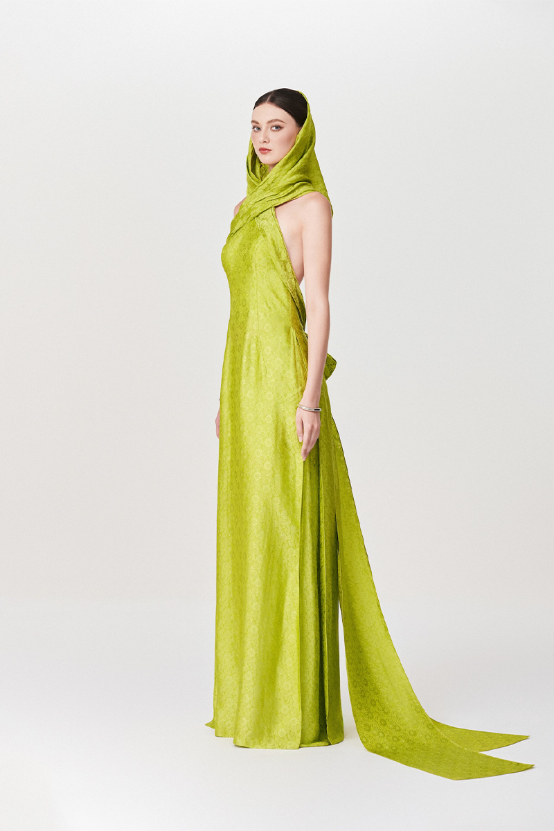 EMERALD ELEGANCE AO DAI SET IN GREEN