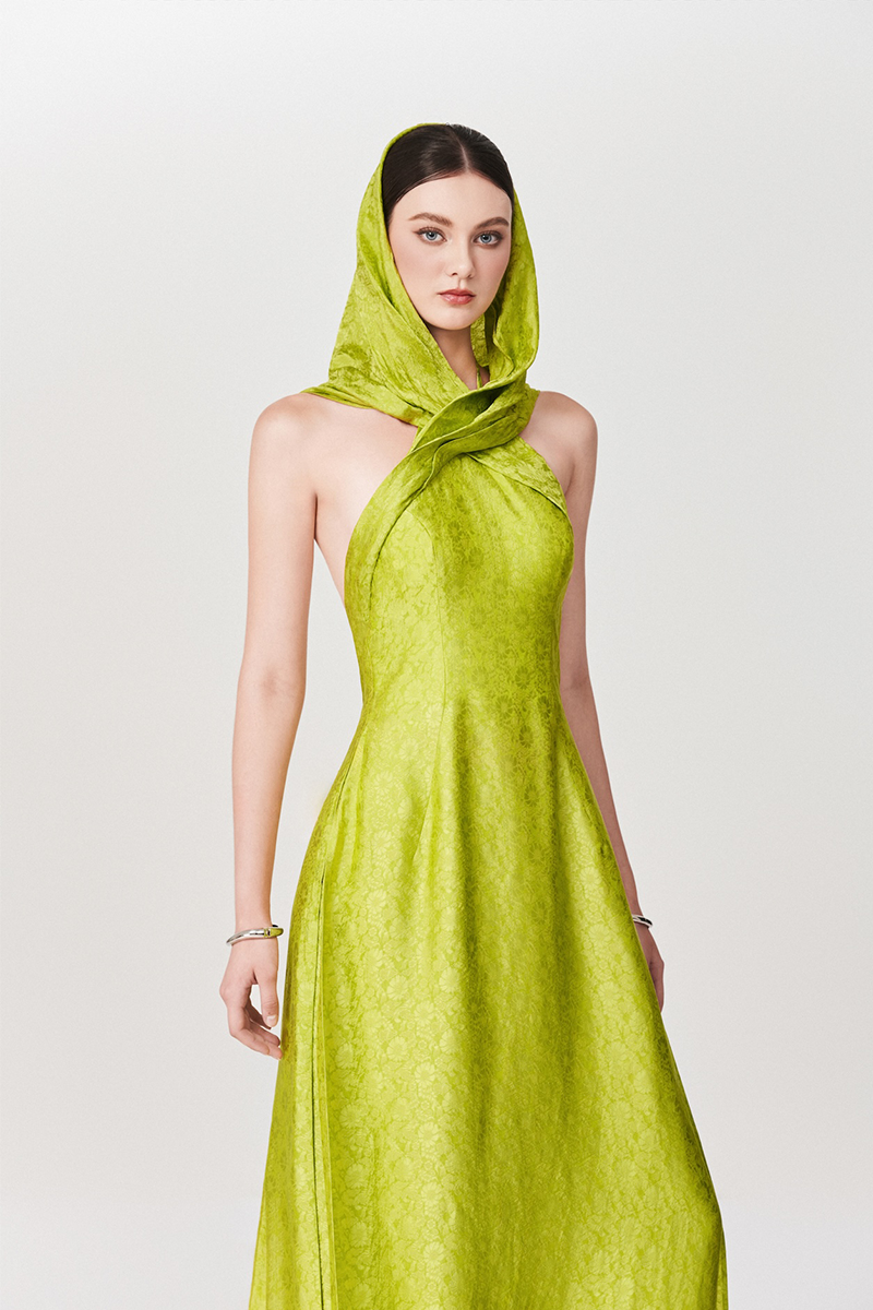 EMERALD ELEGANCE AO DAI SET IN GREEN