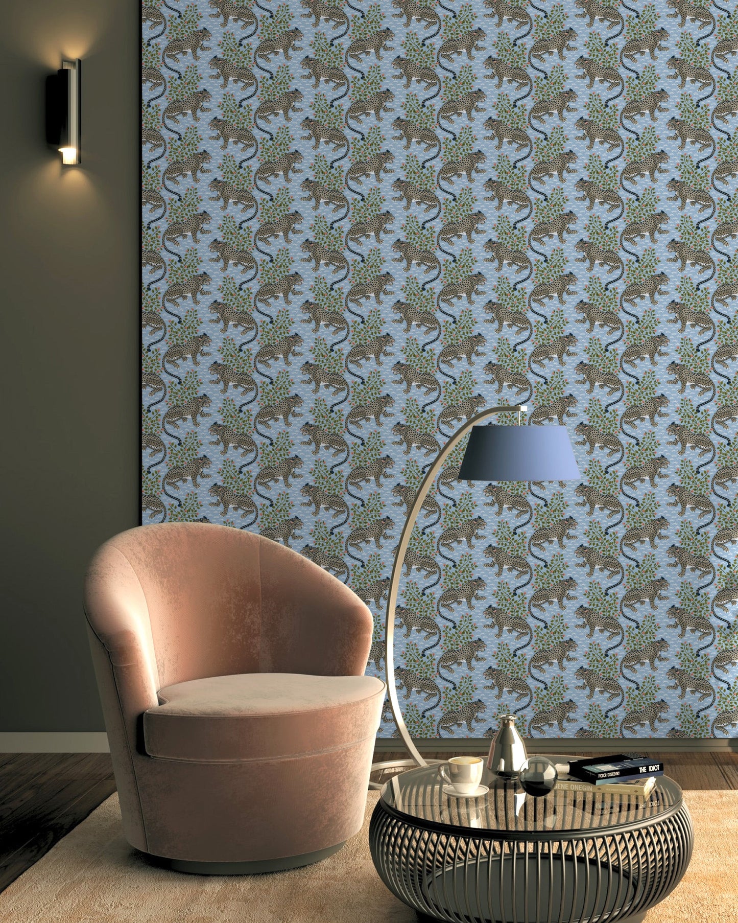 Bagheera - Peel & Stick Wallpaper - Ice Blue