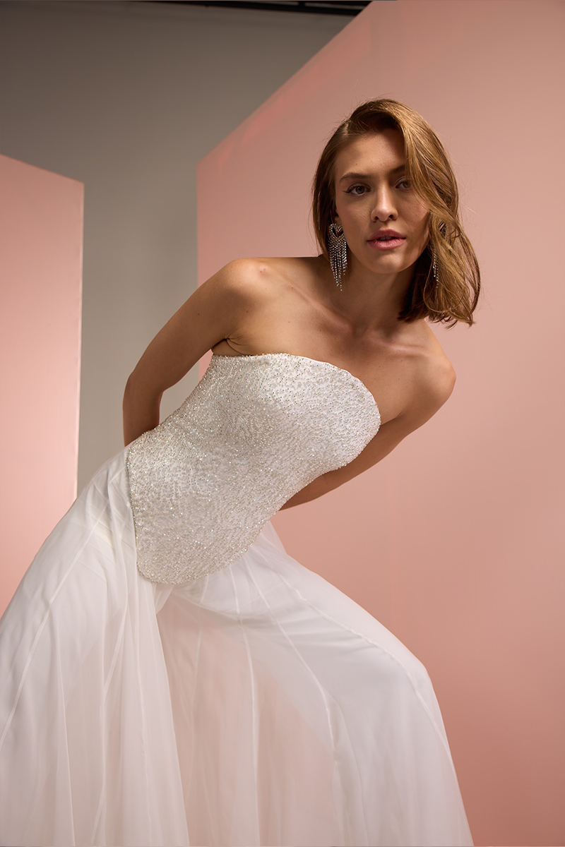 CORSET TOP WITH PALAZZO TROUSER SET IN WHITE