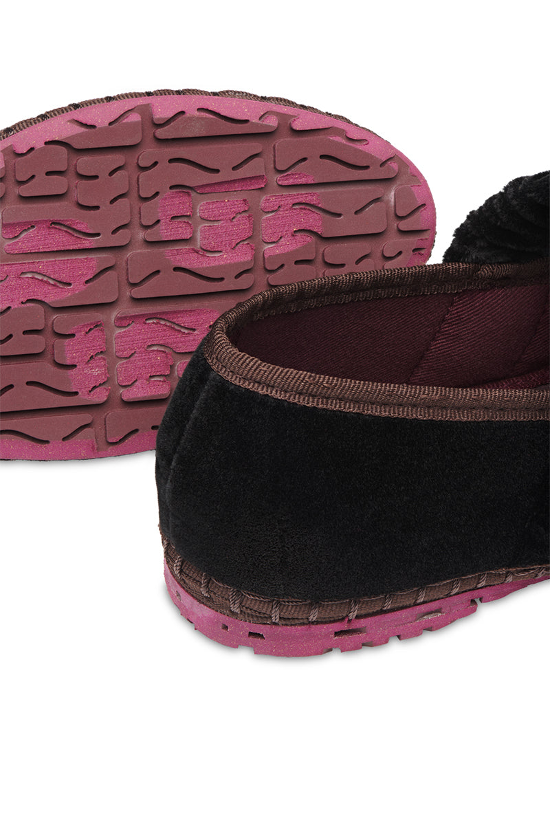 MAFALDA SETHE IN VELVET BLACK WITH BROWN PIPING