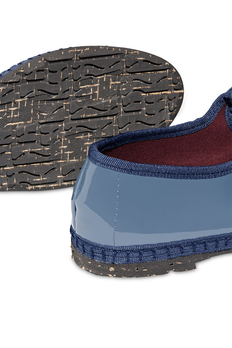 DEAN MARY JANE PATENT LEATHER IN BLUE WITH DARK BLUE PIPING